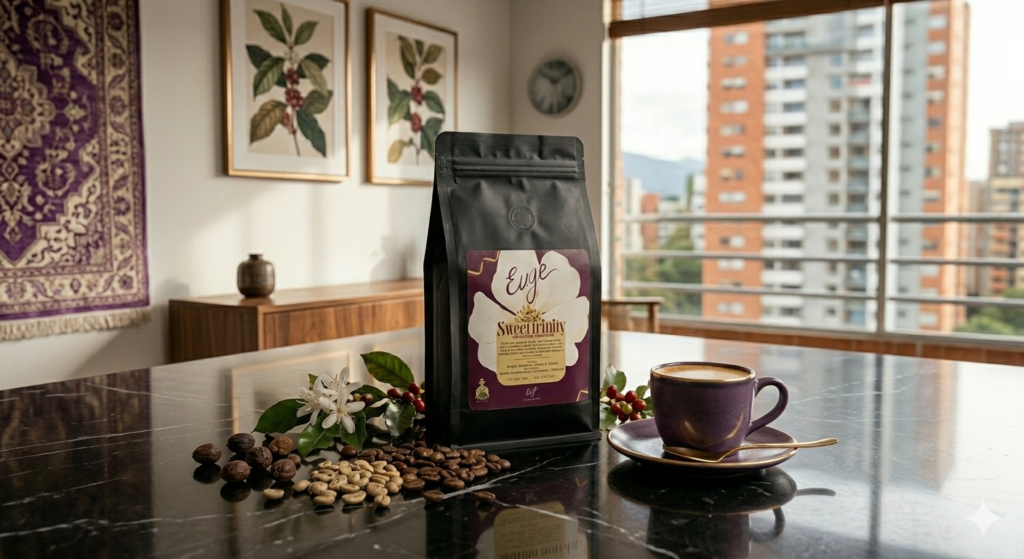 Café de especialidad sweet trinity honey con doble fermentacion origen amaga antioquia marca cafe euge tostion media