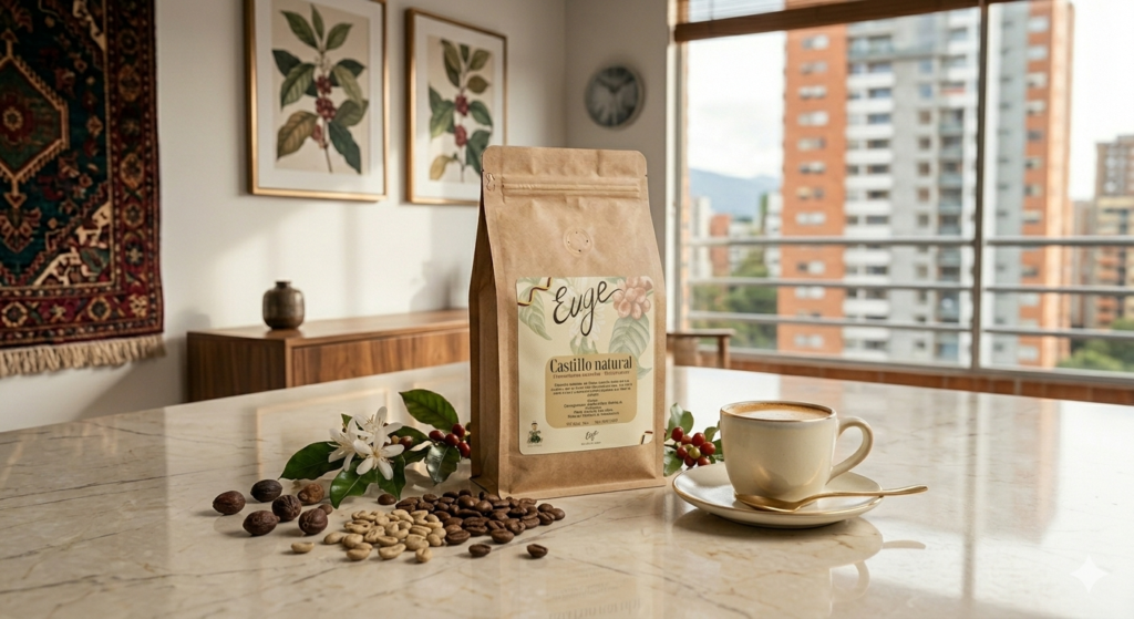 Café de especialidad castillo natural con fermentacion extendida origen anza antioquia marca cafe euge tostion media